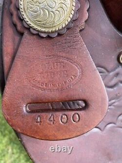 Lightly used 16 Blue Ridge brown leather Western barrel saddle US made