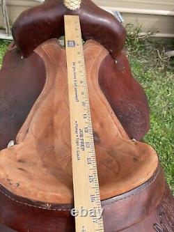 Lightly used 16 Blue Ridge brown leather Western barrel saddle US made