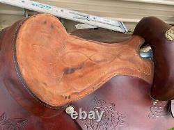 Lightly used 16 Blue Ridge brown leather Western barrel saddle US made