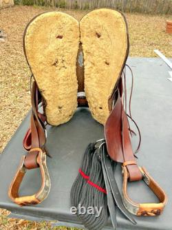Lightweight Old-Time Western Saddle 14.5 Inch Seat Pleasure Trail Horse Leather
