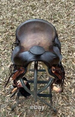 Lightweight Old-Time Western Saddle 14.5 Inch Seat Pleasure Trail Horse Leather