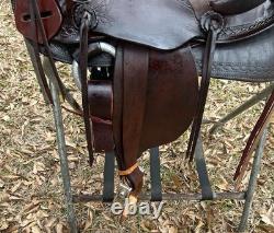 Lightweight Old-Time Western Saddle 14.5 Inch Seat Pleasure Trail Horse Leather
