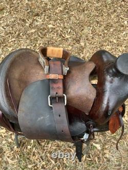 Lightweight Old-Time Western Saddle 14.5 Inch Seat Pleasure Trail Horse Leather