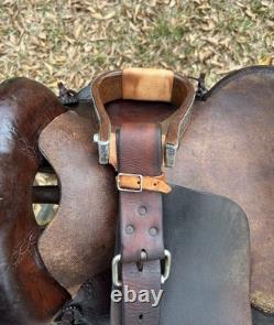 Lightweight Old-Time Western Saddle 14.5 Inch Seat Pleasure Trail Horse Leather