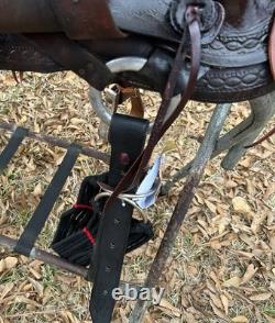 Lightweight Old-Time Western Saddle 14.5 Inch Seat Pleasure Trail Horse Leather