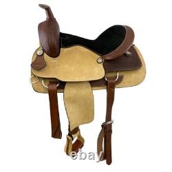Lone Prairie Roper Style Western Saddle Basketweave Tooling Full QH Bars 16 NEW