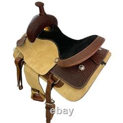 Lone Prairie Roper Style Western Saddle Basketweave Tooling Full QH Bars 16 NEW