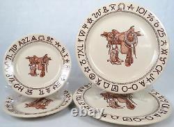 Lot 10 Pc Wallace Westward Ho Boots Saddle Western China Dinnerware Plates Bowls