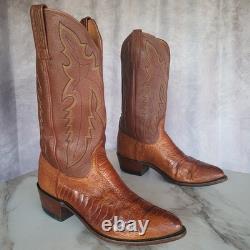 Lucchese 1883 Ostrich Leg Western Cowboy Boots Saddle Tan Men's 9.5 D