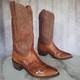 Lucchese 1883 Ostrich Leg Western Cowboy Boots Saddle Tan Men's 9.5 D