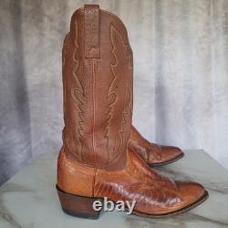 Lucchese 1883 Ostrich Leg Western Cowboy Boots Saddle Tan Men's 9.5 D