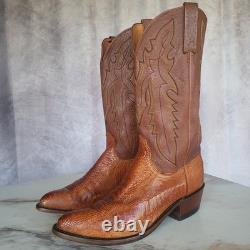 Lucchese 1883 Ostrich Leg Western Cowboy Boots Saddle Tan Men's 9.5 D