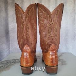 Lucchese 1883 Ostrich Leg Western Cowboy Boots Saddle Tan Men's 9.5 D