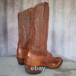 Lucchese 1883 Ostrich Leg Western Cowboy Boots Saddle Tan Men's 9.5 D