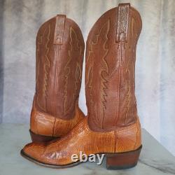 Lucchese 1883 Ostrich Leg Western Cowboy Boots Saddle Tan Men's 9.5 D