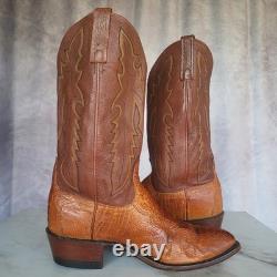 Lucchese 1883 Ostrich Leg Western Cowboy Boots Saddle Tan Men's 9.5 D