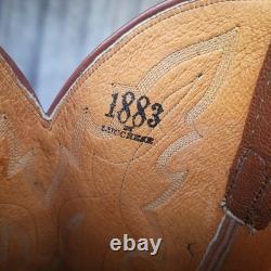 Lucchese 1883 Ostrich Leg Western Cowboy Boots Saddle Tan Men's 9.5 D