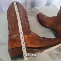 Lucchese 1883 Ostrich Leg Western Cowboy Boots Saddle Tan Men's 9.5 D