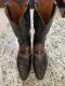 Lucchese Mens Beauford Brown Saddle Hornback Caiman Boots Size 11d