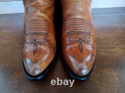 Lucchese N9087 J4 Men's Saddle Tan Brown Leather Western Cowboy Boots, US 9.5 D