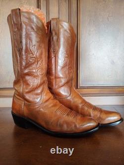 Lucchese N9087 J4 Men's Saddle Tan Brown Leather Western Cowboy Boots, US 9.5 D
