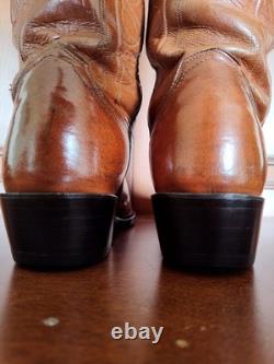 Lucchese N9087 J4 Men's Saddle Tan Brown Leather Western Cowboy Boots, US 9.5 D