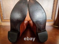 Lucchese N9087 J4 Men's Saddle Tan Brown Leather Western Cowboy Boots, US 9.5 D
