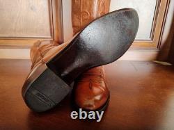 Lucchese N9087 J4 Men's Saddle Tan Brown Leather Western Cowboy Boots, US 9.5 D