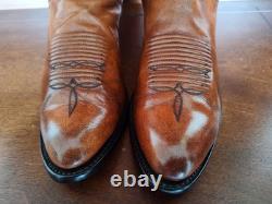 Lucchese N9087 J4 Men's Saddle Tan Brown Leather Western Cowboy Boots, US 9.5 D