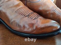 Lucchese N9087 J4 Men's Saddle Tan Brown Leather Western Cowboy Boots, US 9.5 D