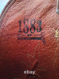 Lucchese N9087 J4 Men's Saddle Tan Brown Leather Western Cowboy Boots, US 9.5 D
