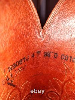 Lucchese N9087 J4 Men's Saddle Tan Brown Leather Western Cowboy Boots, US 9.5 D