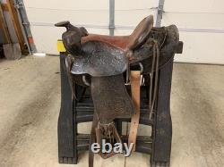 MEN's WESTERN SADDLE USED. Genuine Leather. Horse Saddle