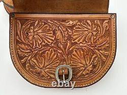 ML Leddy Tooled Leather Saddle Bags Horse Riding Western Equestrian Fort Worth