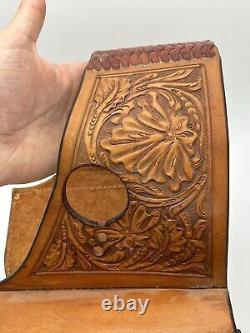 ML Leddy Tooled Leather Saddle Bags Horse Riding Western Equestrian Fort Worth