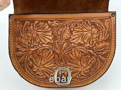 ML Leddy Tooled Leather Saddle Bags Horse Riding Western Equestrian Fort Worth