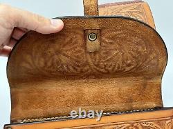 ML Leddy Tooled Leather Saddle Bags Horse Riding Western Equestrian Fort Worth