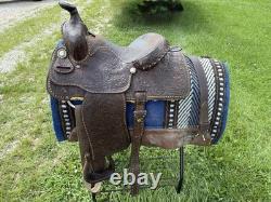 Martha Josey Barrel Racing Western Saddle Brown Leather 15 in