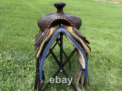 Martha Josey Barrel Racing Western Saddle Brown Leather 15 in