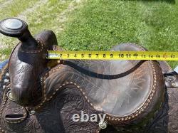 Martha Josey Barrel Racing Western Saddle Brown Leather 15 in