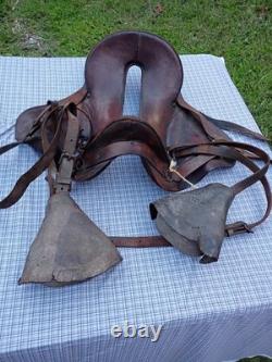 McClellian Saddle Equestrain Tack Antique U. S. Calvary Seat Leather Brown
