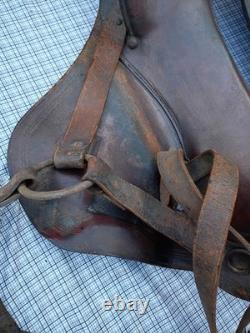McClellian Saddle Equestrain Tack Antique U. S. Calvary Seat Leather Brown