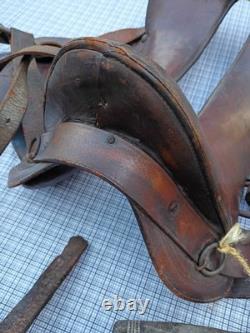 McClellian Saddle Equestrain Tack Antique U. S. Calvary Seat Leather Brown