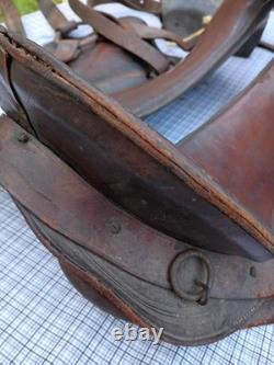 McClellian Saddle Equestrain Tack Antique U. S. Calvary Seat Leather Brown