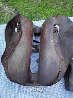 McClellian Saddle Equestrain Tack Antique U. S. Calvary Seat Leather Brown