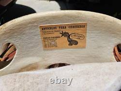 Mexican-style Carlos Navarro Western saddle Handmade leather size 17 seat
