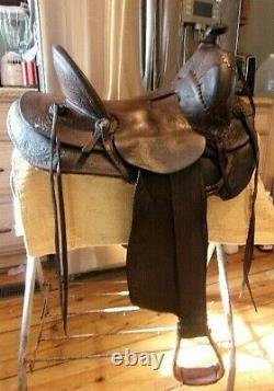 Miles City Antique Western Saddle High Back, Loop Back, by Charles Coggshall