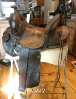 Miles City Antique Western Saddle High Back, Loop Back, by Charles Coggshall