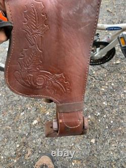 Model 3900 Brown Leather Horse Saddle Western Equestrian With Stirrups 15