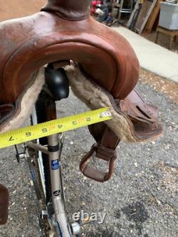 Model 3900 Brown Leather Horse Saddle Western Equestrian With Stirrups 15